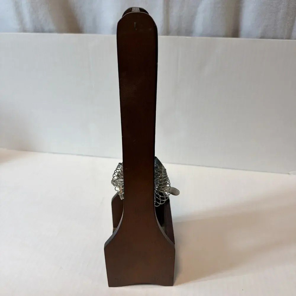 1970s Vintage Wooden Bar Tool Set